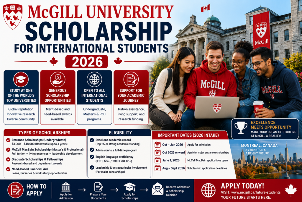 McGill University Scholarship for International Students 2026
